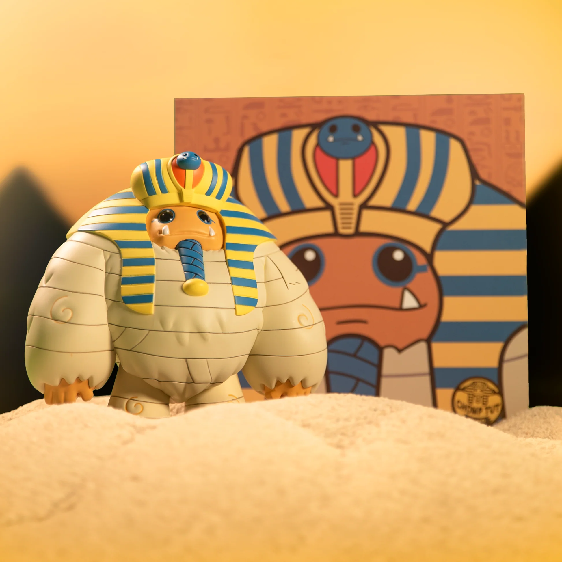 Tut Chomp by Dave Perillo, front view with its illustrated box