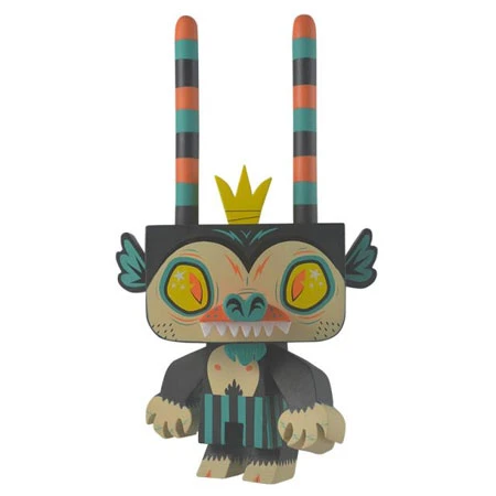 Gary Ham Sylvan Trickster Edition vinyl figure, with tall striped ears and yellow crown
