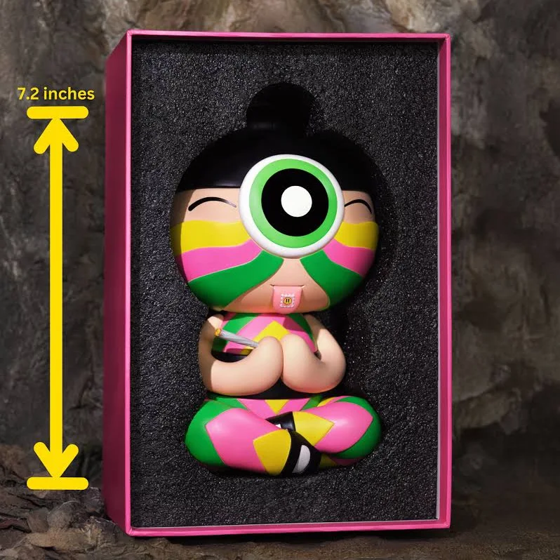 Full Power Puff Girl in its presentation box, with 7.2-inch size shown